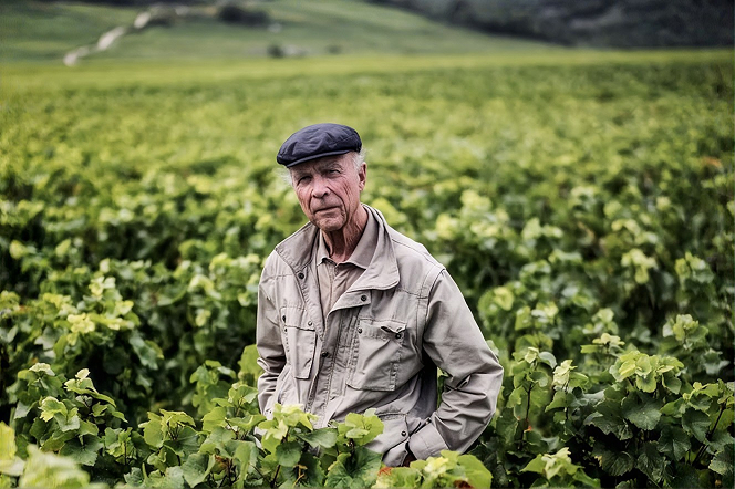 Pierre de Benoist dans ses vignes